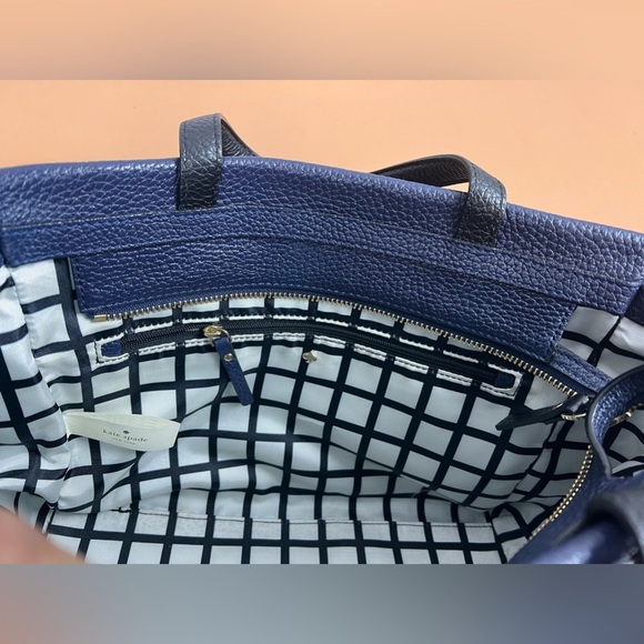 kate spade NY holder street Lanier leather satchel bag Blue - Picture 6 of 14